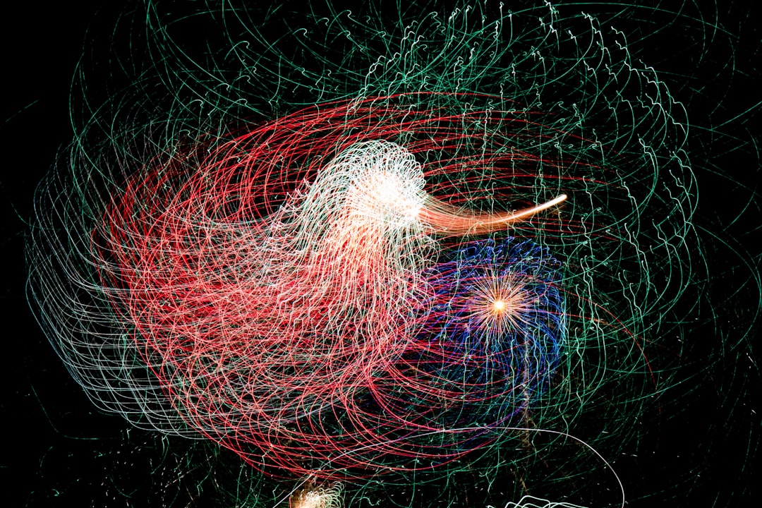 red and blue light digital wallpaper